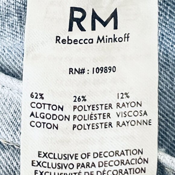 NWOT Rebecca Minkoff Women's Rhinestones Light Blue Denim Jacket Size Medium - Picture 10 of 12